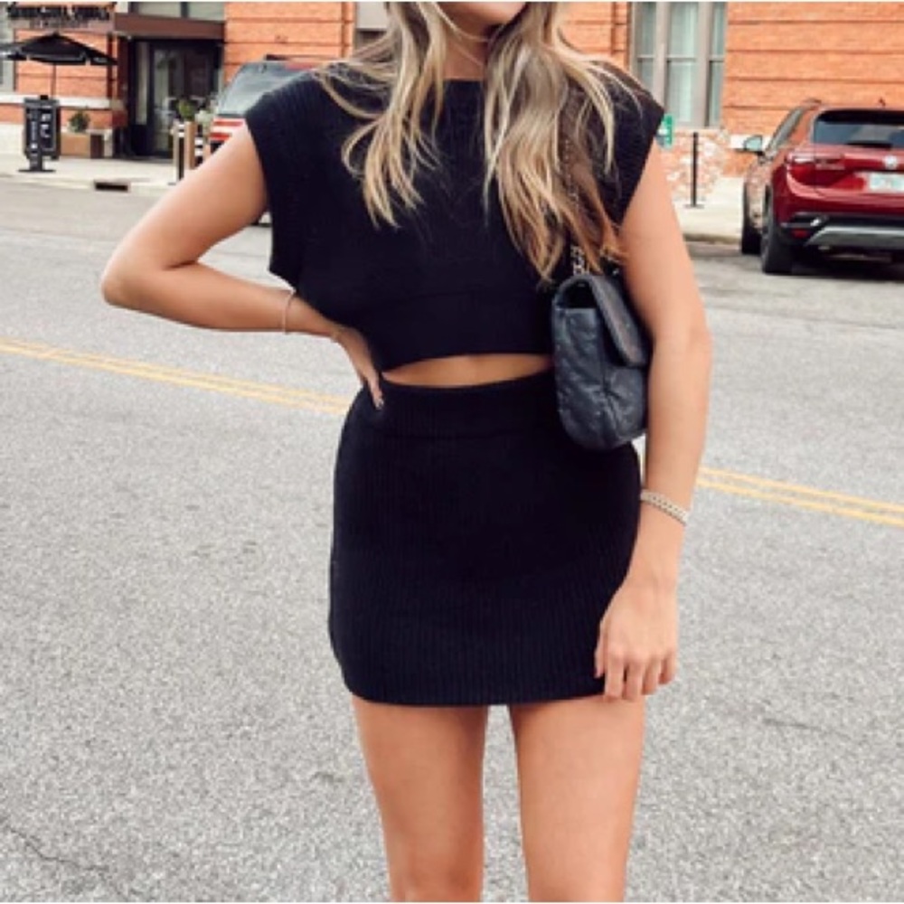 Black Two Piece Sweater Set